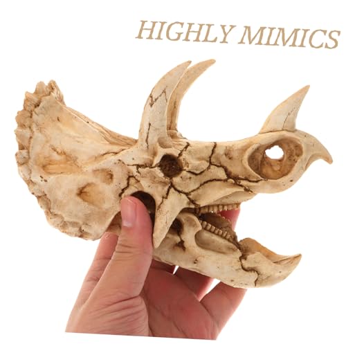 Dinosaur Skull Aquarium Decoration Resin Fish Tank Hideout for Reptiles Turtles and Aquatic Pets Unique Habitat Ornament for Decor
