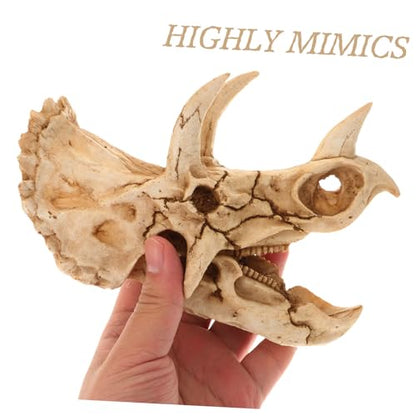 Dinosaur Skull Aquarium Decoration Resin Fish Tank Hideout for Reptiles Turtles and Aquatic Pets Unique Habitat Ornament for Decor