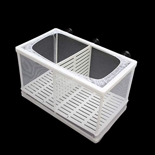 Senzeal Aquarium Fish Breeder Box Fish Fry Hatchery Incubator Net Nylon Isolation Mesh with 3pcs Pipette (Large) - size: Large