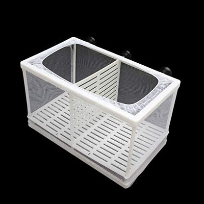 Senzeal Aquarium Fish Breeder Box Fish Fry Hatchery Incubator Net Nylon Isolation Mesh with 3pcs Pipette (Large) - size: Large
