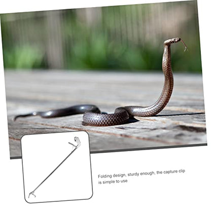 Stainless Steel Snake Catcher Clip Folding Grabber Tool for Garden Wildlife Lightweight Snake Tong Lock Easy to Use Crabs Eels and More