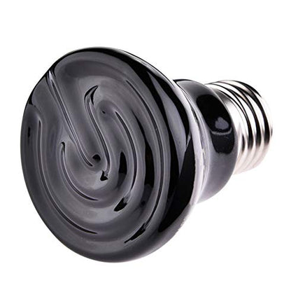 100W Mini Reptile Heat Lamp Bulb E26 Base Non-Light Emitting Infrared Ceramic Heat Emitter for Terrariums Turtles, Lizards, Snakes, and Small Pets 2-Pack
