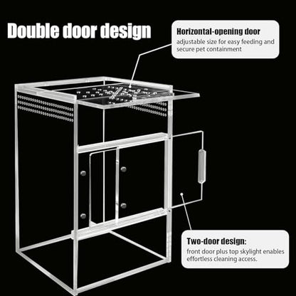 Jumping Spider Enclosure, Compact Acrylic Terrarium for Jumping Spiders, Tarantulas, and Praying Mantis - Small Insect Habitat Enclosure with Transparent Design (5.9x5.9x9.0 Inch)