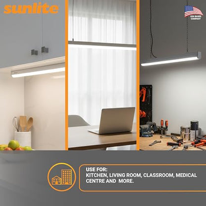 Sunlite 30425 F39T5/841/HO 34-Inch T5 Linear Fluorescent Lamp, 39 Watts, 3100 Lumens, 4100K Cool White, Miniature G5 Bi-Pin Base, ROHS Compliant, High Performance Straight Tube, 40 Pack - color: 4100k, style: 39 watts (34-Inch)