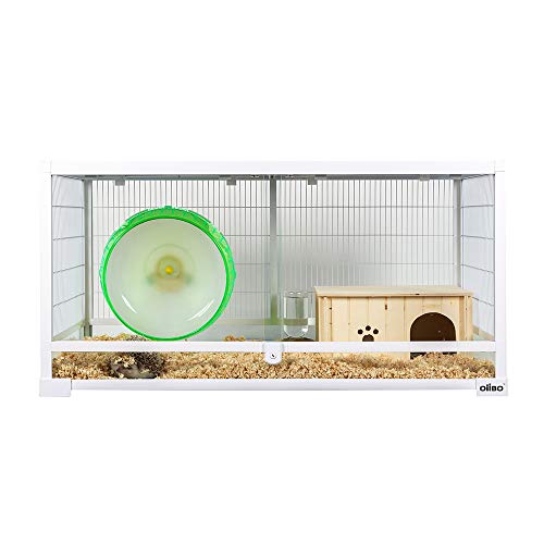 50 Gallon White Knock Down Reptile Terrarium Front Opening Cage Sliding Door with Screen Ventilation Habitat Tank 36" x 18" x 18", Easy Assembly