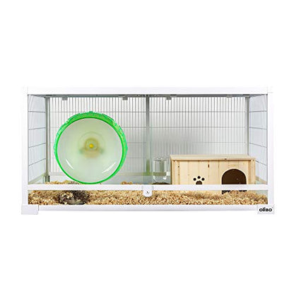 50 Gallon White Knock Down Reptile Terrarium Front Opening Cage Sliding Door with Screen Ventilation Habitat Tank 36" x 18" x 18", Easy Assembly