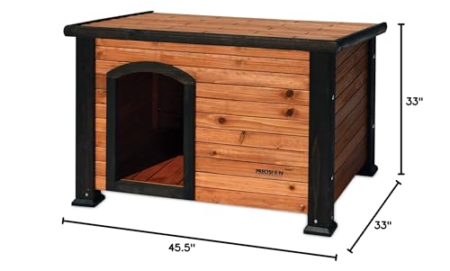 Petmate Petmate Precision Pet Weather-Resistant Log Cabin Dog House with Adjustable Feet, Natural Wood, Medium - color: Walnut/Dark Brown, size: Medium, style: Outdoor Log Cabin