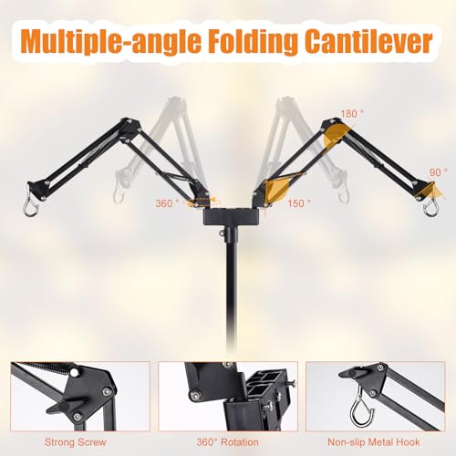 DXOPHIEX Dual Reptile Lamp Stand with 5.5inch Reptile Light Fixture