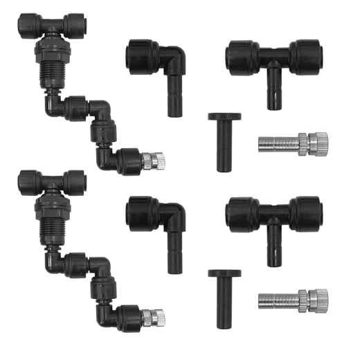 2 Pack Reptile Mister Nozzles, 1/4'' Reptile Misting Nozzles, Adjustable Reptile Fogger Fine Mist Nozzles for Full Water Coverage, Replacement Micro Spray Nozzles for Reptile Terrarium Tank