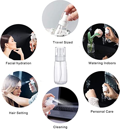 Empty Fine Mist Spray Bottles 2oz Small Travel Perfume Atomizer for Essential oil Perfume Hair Makeup 10 Pack - color: 2oz - Pack 10