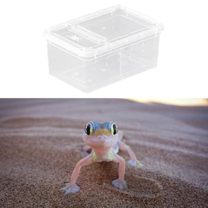 Reptile Breeding Box Clear Terrarium Habitat Portable Cage Transparent Container PP Material Ventilation Suitable for Reptile Hatching Transp, Style A - size: Style A