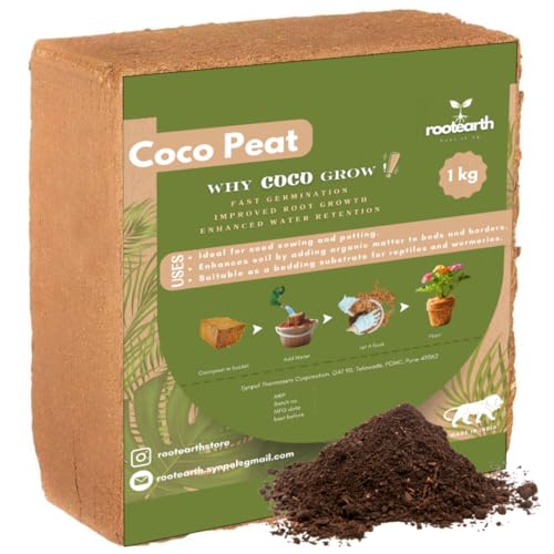 Natural Coco Coir Brick 2.2LB – Expands to 3-4 gallons, Low EC Natural Coconut Coir Growing Medium for Gardening, Seed Starting, Indoor & Outdoor Plants, Potting Soil Mix
