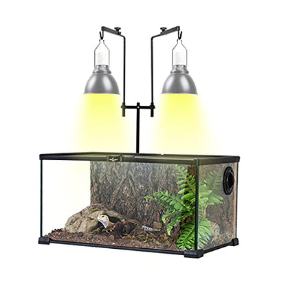 Adjustable Reptile Lamp Stand Floor Light Holder, Hook Hanging Heat Lamp for Reptile Amphibian Terrariums Tortoise and Other Cold Blooded Animal Enclosures Glass Terrarium Heating Light… (Modern 2)