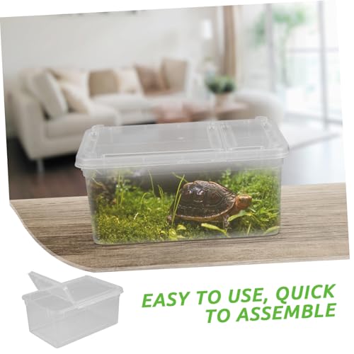 POPETPOP Acrylic Reptile Critter Keeper Snake Spider Gecko Tank Breeding Box Egg Tray