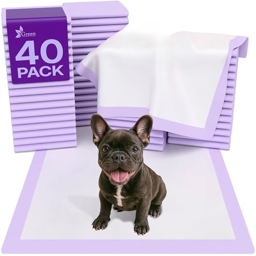 GREEN LIFESTYLE Pee Pads - Super Absorbent & Leak-Proof Pee Pads for Dogs - Puppy Pads - Waterproof Dog Pads, Dog Training Pads for Cats, Rabbits (Pack of 40 - 22x22) - color: Purple, size: 40 Pack - 22x22