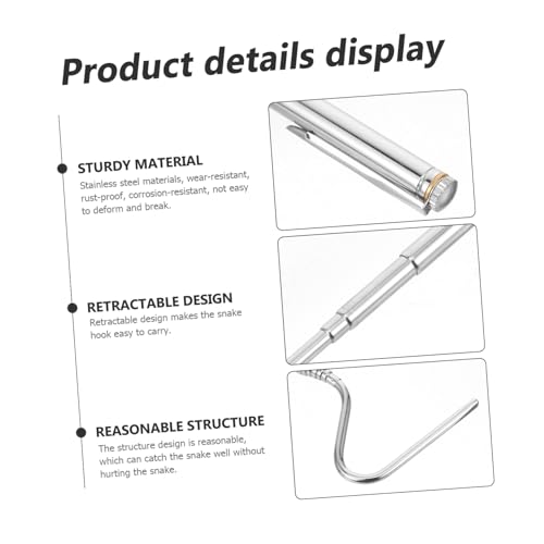 SUPVOX Heavy Duty Snake Grabber Tool Snake Catching Hook Reptile Catcher Stick Lizard Trap