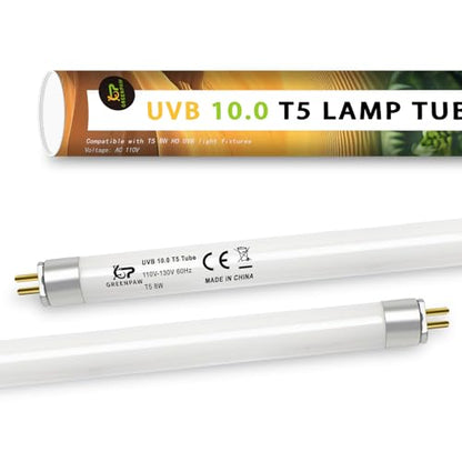 T5 10.0 UVB Light Bulb for Reptiles, 8W HO UVB Reptile Lamp Bulb, 2 Pack 12 Inch UVA UVB Fluorescent Lamp Tube for Bearded Dragon Leopard Gecko Tortoise Lizards - size: 8W-12INCH