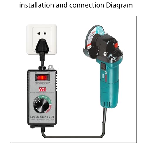 AC Motor Speed Controller 15 A 4000 W Variable Fan Dimmer Switch with LED Display, Heavy Duty for Power Tools, Drill, Fan, Heater (110-120 V US Standard)
