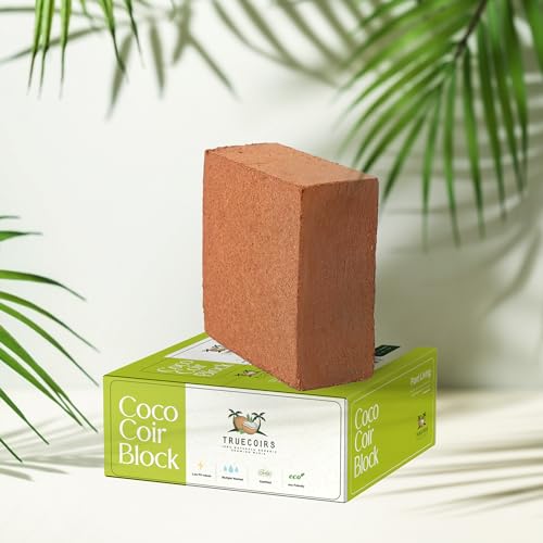 10 LB Premium Organic Coco Coir Compressed Natural Brick with Low EC and PH Balance - High Expansion for Indoor and Outdoor Potting Soil, Renewable Coco Soil for Gardening
