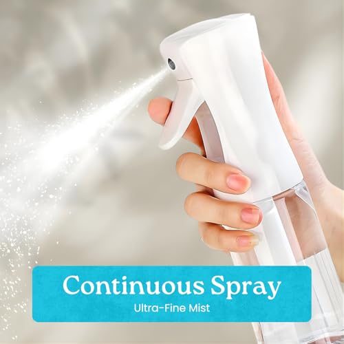 Mist Spray Bottle 200ml – Fine Mist Sprayer for Hair, Plants, Cleaning & Skincare | Refillable Salon Quality Water Mister, (Non-Toxic BPA Free) with White & Clear bottle (Pack of 1)