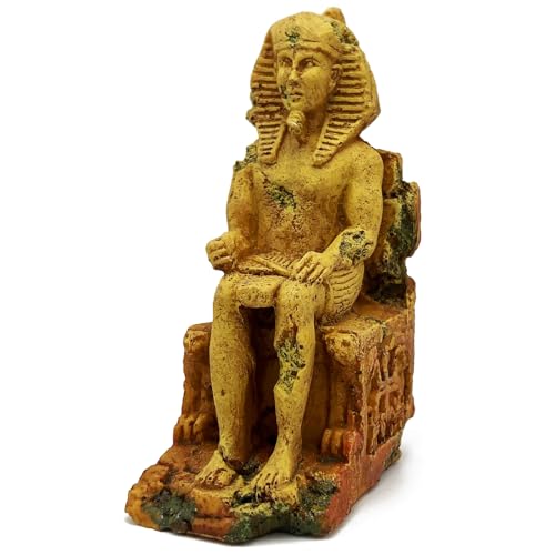 Pharaoh Egypt Reptile Hide Tank Landscape Terrarium Décor Leopard Geckos Bearded Dragon Egyptian Hideout Caves Crested Tank Accessories Decoration Amphibian Habitat - color: Pharaoh Seated