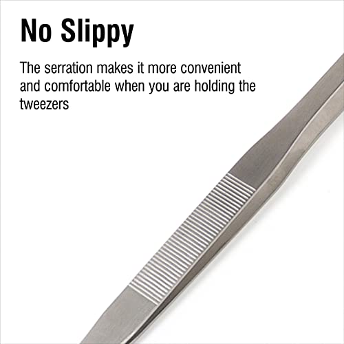 18.9 inch Heavy Duty Extra Long Tweezers for Salt & Fresh Water Fish Tank, Curved SUS 304 Stainless Steel Aquascape Tweezers for Aquarium & Terrarium, Large Metal Snake Feeding Tongs - size: 18.9 inch, 0.1 inch, curved, single unit