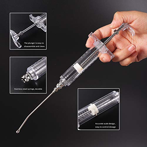 Baby Bird Feeding Syringe Feeding Tubes for Birds Parrot Hand Feeding Syringe with 6 Pcs Curved Gavage Tubes and Stainless Steel Metal Feeding Spoon (20ML) - size: 20ML
