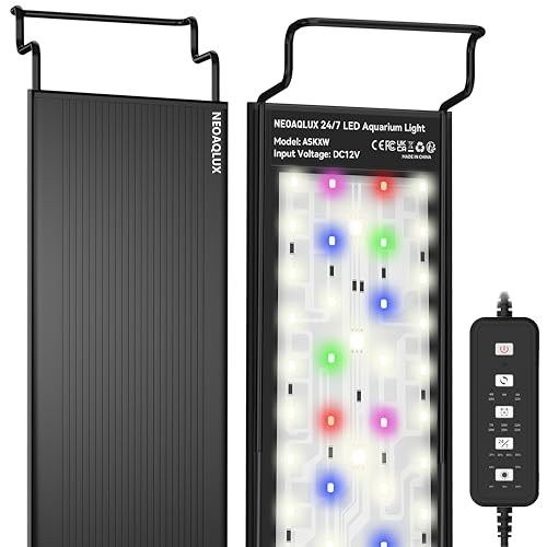 24/7 LED Aquarium Light for 18-24 Inch Plant & Fish Tank, 12-Color & Gradient & Full Spectrum with Auto On/Off, Brightness, Sunrise-Daylight-Moonlight, Extendable Brackets for Freshwater IP68 - size: For 18-24 Inch Tank