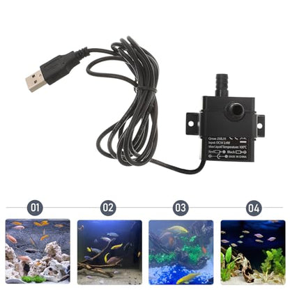 BESTonZON Mini Brushless Dc Submersible Water Pump 5v, Micro Aquarium Fountain Pump 2m Head for Fish Tank Cooling and Pet Water Dispenser