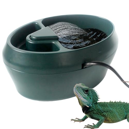 Lizard Water Dish – Automatic Turtle Waterfall Drinking Fountain, Multifunctional Reptile Feeder | 2 in 1 Water Dispenser with Tank, Durablee Habitat Supply for Snake, Chameleon, Frog, Gecko, Bearded