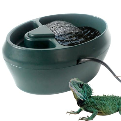 Lizard Water Dish – Automatic Turtle Waterfall Drinking Fountain, Multifunctional Reptile Feeder | 2 in 1 Water Dispenser with Tank, Durablee Habitat Supply for Snake, Chameleon, Frog, Gecko, Bearded