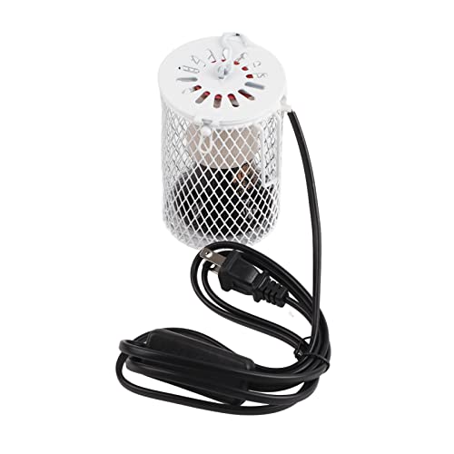 Ejoyous Ceramic Heat Lamp Bulb with Cage, 100W Infrared Ceramic Emitter Heat Light Bulb Lamp for Lizard Snake Chick Turtle Reptile Brooder Offers Heating of 20,000 (US Standard - color: White