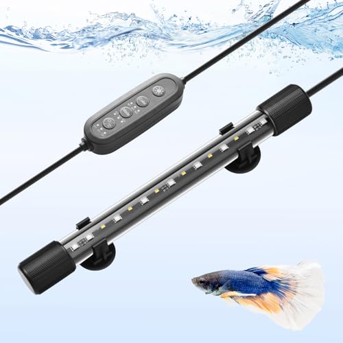 FEDOUR 11in Submersible Aquarium LED Light, 24/7 Mode Aquarium Lights with Full Spectrum RGBW LEDs, IP68 Waterproof Fish Tank Light with Dimming, Timming and Color Adjustable - style: 11inch
