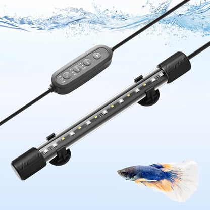 FEDOUR 11in Submersible Aquarium LED Light, 24/7 Mode Aquarium Lights with Full Spectrum RGBW LEDs, IP68 Waterproof Fish Tank Light with Dimming, Timming and Color Adjustable - style: 11inch