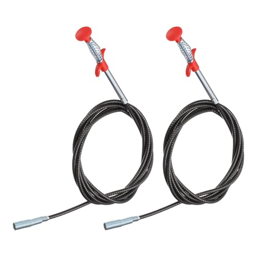 HARFINGTON 2pcs Flexible Grabber Claw Pick Up Tool 0.47" Dia. 118" 4 Claws Stainless Steel Cleaning Hook Unclog Sink Sewer Hair Drain Cleaner Tool Sink Unclogger for Toilet Bathtub Sewer - size: 118"
