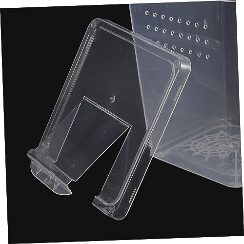 MERRYHAPY Box Clear Reptile Feeding Box Transparent Breeder Enclosure for Snails and Safe Easy to High Visibility Pet Habitat Container for Reptile Care and Observation