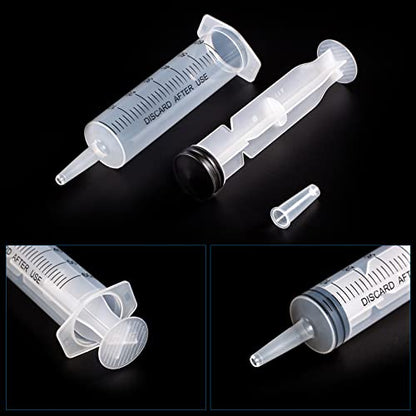 SHAOTONG 60ml Syringe with 40 Inch Tube and Tip Adapter, for Feeding Pets, Liquid Refilling, Drawing Oil Fluid - size: 60ML/CC