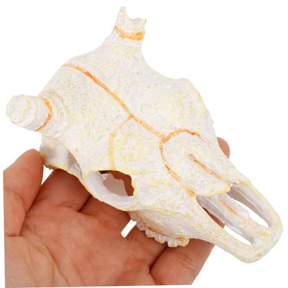 VICASKY Reptile Skull Hideout for Fish Tank Unique Resin Decoration for Aquariums and Terrariums Durable Faux Animal Skull Molding for Pet Reptiles