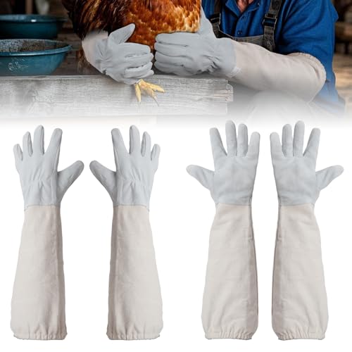 2 Pack Chicken Handling Gloves,Washable and Tight Cuff Design,Prevent Scratching and Dirt,Bite Proof Gloves for Chicken,Cat,Dog,etc
