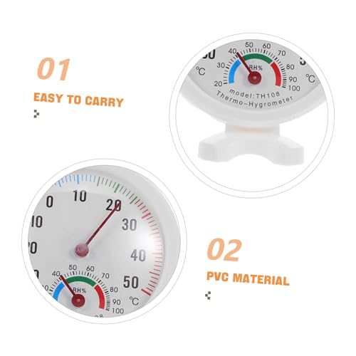 Tofficu 2pcs Refrigerator Thermometer Humidity Gauge Dual Use Indoor Outdoor Thermometer Accurate Temp Humidity Monitor for Fridge Humidifier