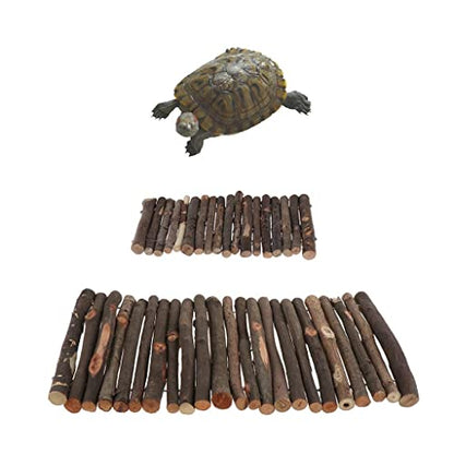 Turtle Basking Wooden Hiding Cave Basking Ramp Turtle Terrace Made of Safe Natural Wood Suitable for Small Animals and Pet