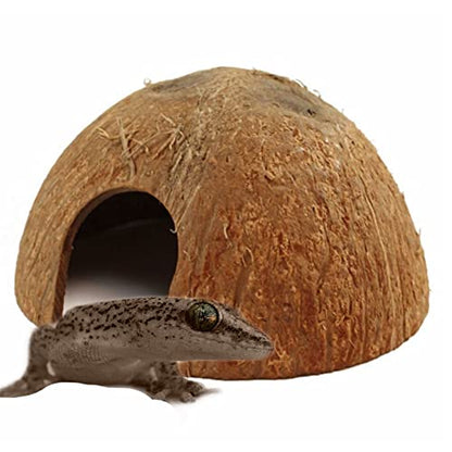 Hexagrowth Coconut Hideouts, Betta Fish, Shrimp, Small Hermit Hide, Reptile Natural Cave, Aquarium, Decor, 1 Pack