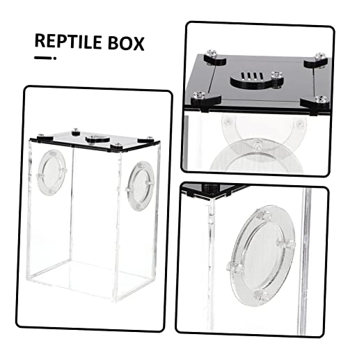UKCOCO Transparent Acrylic Reptile Breeding Box for Snakes Geckos Tarantulas Small Pets Spacious Household Cage for Snails Frogs Crabs and Lizards