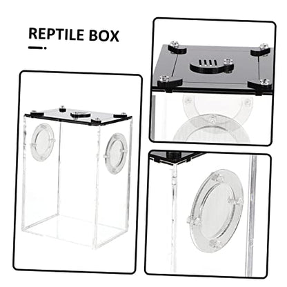 UKCOCO Transparent Acrylic Reptile Breeding Box for Snakes Geckos Tarantulas Small Pets Spacious Household Cage for Snails Frogs Crabs and Lizards