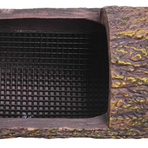 Reptile Food Dish - Integrated Multi-Tier Climbing Groovee, 15cm Wide Gecko Lizard Frog Station, Hermit Crab Turtle Vivarium Accessory, Non Porous Synthetic Rock Block | Habitat Feeder for Keepers