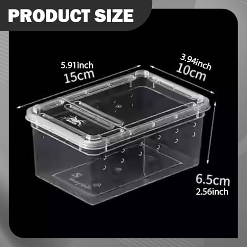 Fenteer Reptile Breeding Box Clear Terrarium Habitat Cage Transparent Container PP Material Ventilation Design Portable Suitable for Reptile Feeding, Style A - size: Style A