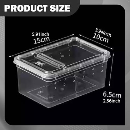 Fenteer Reptile Breeding Box Clear Terrarium Habitat Cage Transparent Container PP Material Ventilation Design Portable Suitable for Reptile Feeding, Style A - size: Style A