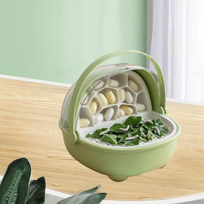 Silkworm Breeding Box Transparent Small Animal Feeding Container Removable Habitat Cage Portable Reptile Carrier with PP Material for Turtle Frog Snak, Green - color: Green