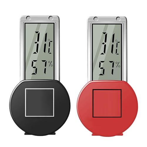 Reptiles Tanks Thermometers Featuring 3 Way Suction Cup Mount and 2 Year Batteries Life for Accurate Habitat Temperature Control Reptiles Thermometers Indoor Terrarium - color: Red