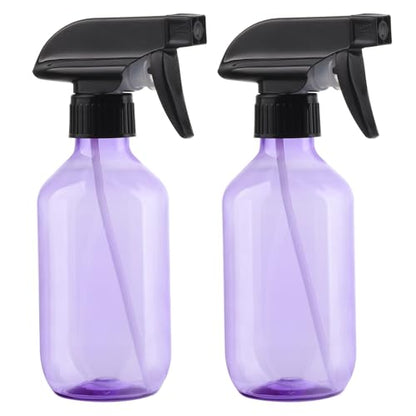 Spray Bottles 2 Pack 10 oz Plastic Squirt Bottles with Adjustable Nozzle | Refillable Empty Spray Bottle BPA-Free Mist/Stream Water Spray Bottles for Hair Styling, Cleaning, Plants, Pet Use - color: Purple